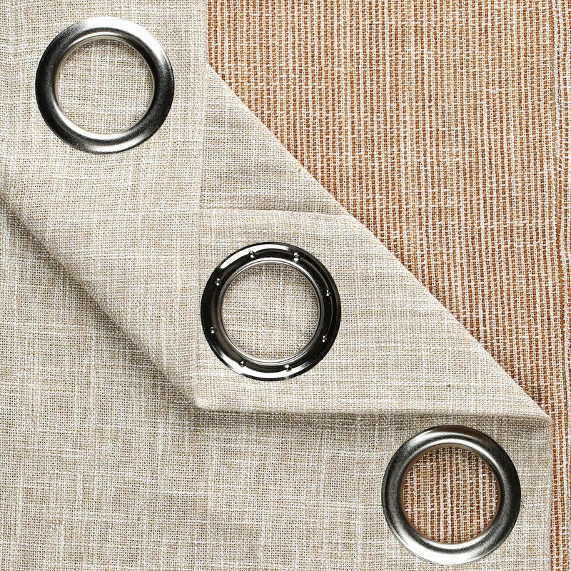 VOGOL Chenille Jacquard Room Divider Curtains, Modern Linen Textured Window Treatments for Living Dining Room, Top Grommet Design, 2 Panels, 60 x 106, Champagne - Image 4